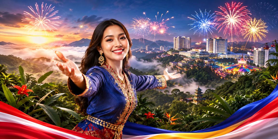 Suasana loteri bergaya Genting Highlands dengan paparan peluang menang yang menarik